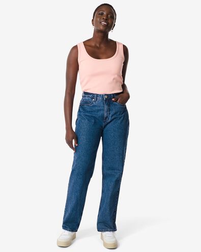 dames jeans straight fit middenblauw