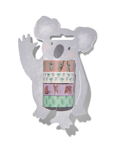 washi tape op kartonnen koala - 4 stuks