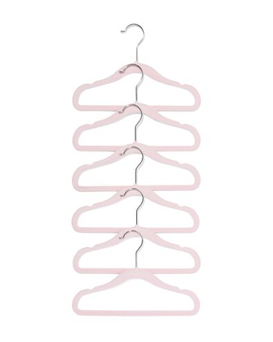 kledinghanger klein velours roze - 6 stuks