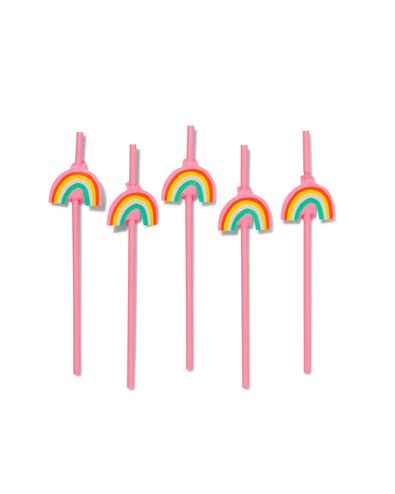 papieren rietjes rainbow - 10 stuks