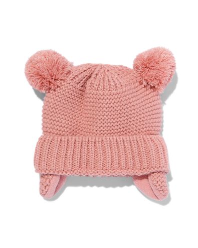 baby muts met pompons roze