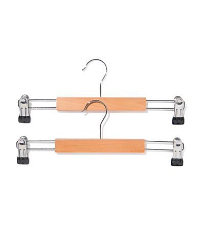 kinder broekhangers hout/metaal - 2 stuks