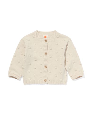 gebreid babyvest met noppen ecru