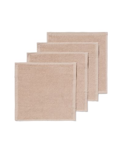 gezichtsdoekjes 30x30 zware kwaliteit beige rijstkorrel - 4 stuks