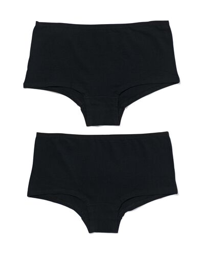 dames shorties stretch katoen - 2 stuks zwart