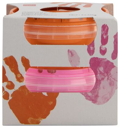vingerverf oranje en roze - 2 stuks