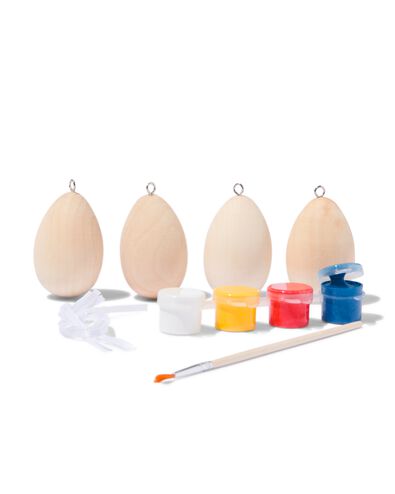 knutselverfset voor houten eieren - 4 stuks