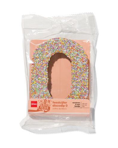 chocolade feestcijfer 0 met discodip