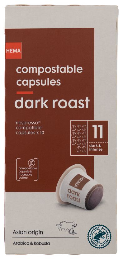 koffiecups dark roast - 10 stuks