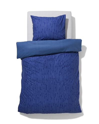 dekbedovertrek zacht katoen 140x220 streep blauw