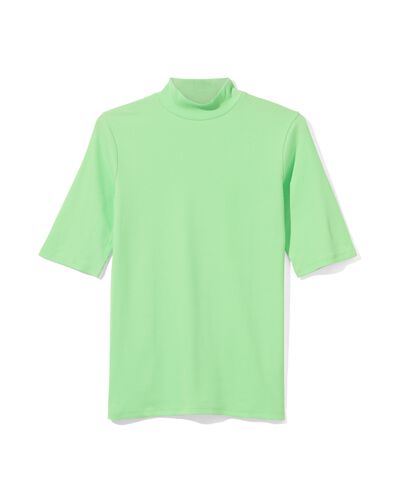dames t-shirt Clara rib groen