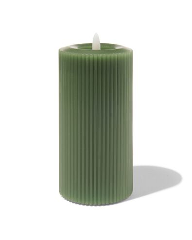 LED ribbel kaars met wax &Oslash;7.5x15 donkergroen