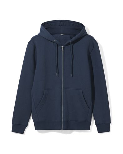 herensweatvest met capuchon donkerblauw
