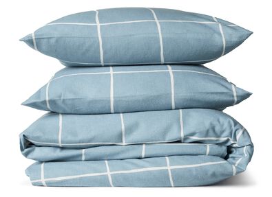 dekbedovertrek flanel ruiten blauw blauw