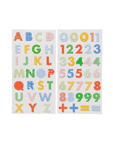 stickervellen 3D letters en cijfers 19x10  - 2 vel