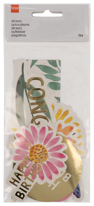 stickers wilde bloemen 15 stuks