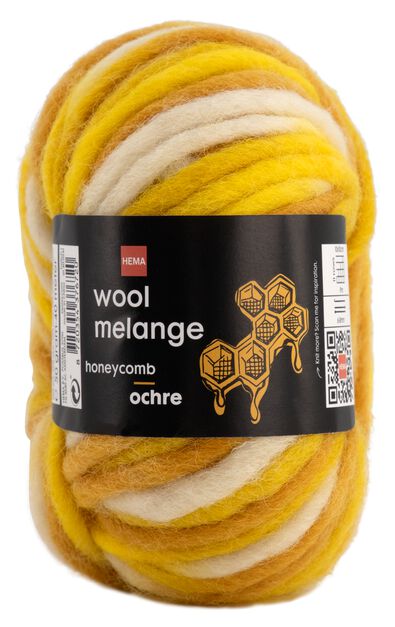 garen wol 50gram 40m gem&ecirc;leerd geel