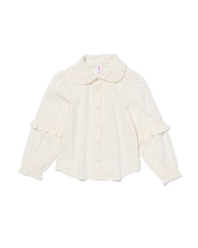 kinderblouse met broderie gebroken wit