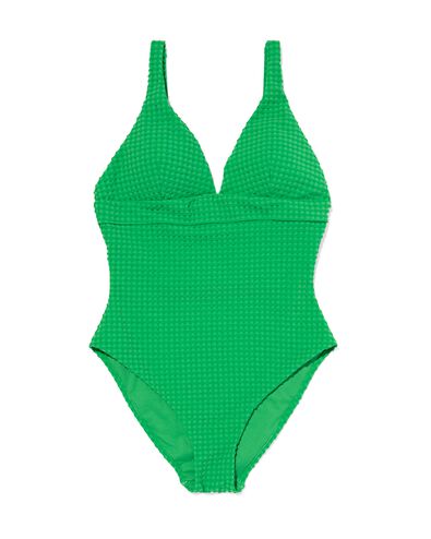 dames badpak met rugsluiting groen