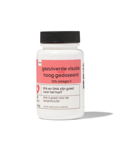 gezuiverde visolie hoog gedoseerd 55% omega-3 - 60 stuks