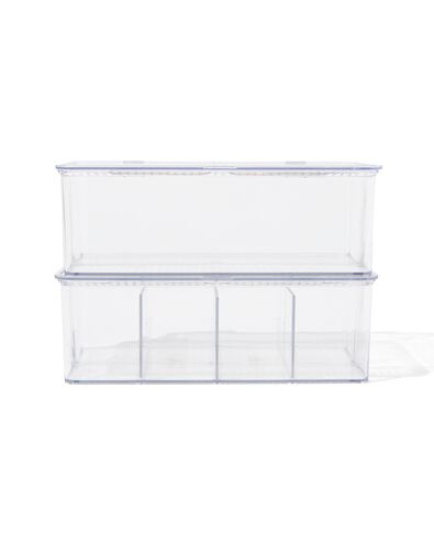 opbergdozen met deksel en divider - 2 stuks