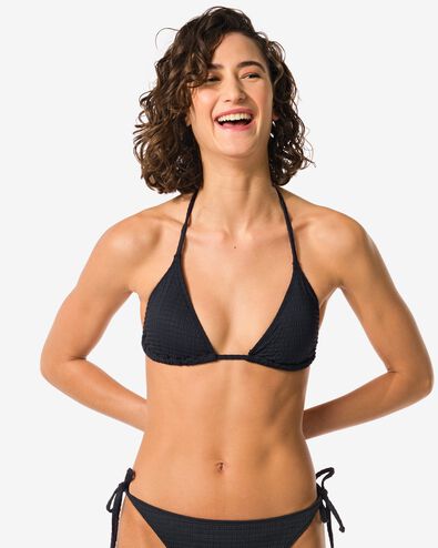 dames triangel bikinitop zwart