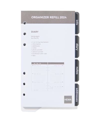 agenda vulling 2024 17x9.6 grijs
