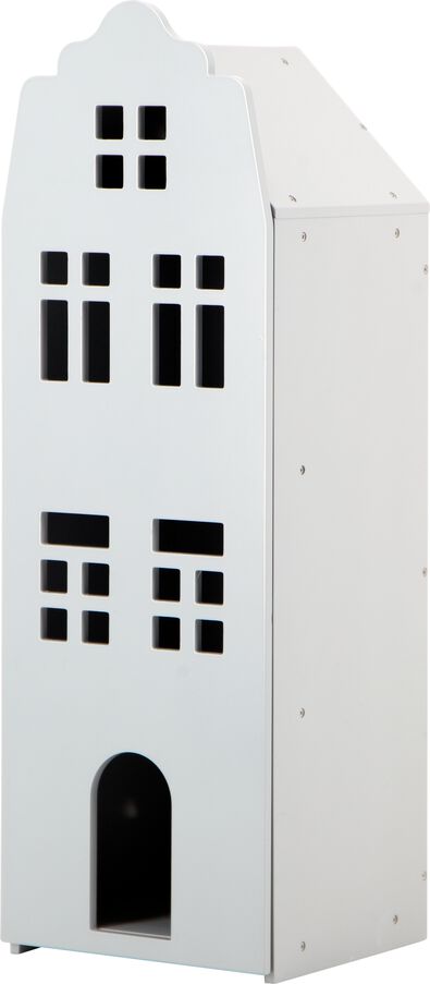 houten grachtenpand - 24.5 x 25 x 75 cm - lichtgrijs