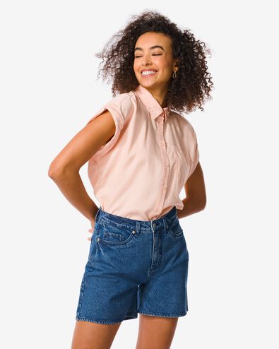 dames denim short middenblauw