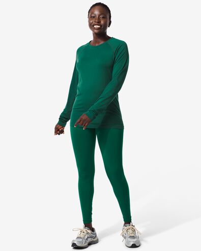 naadloze dames sportlegging donkergroen