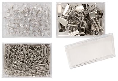 bureauaccessoires in stapeldoosjes 6x8.5x4 - 3 stuks