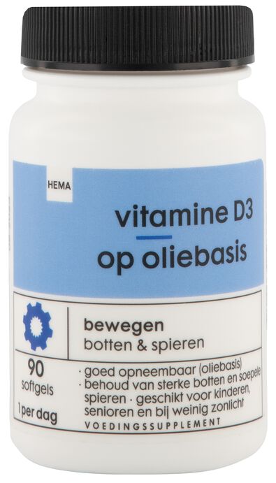 vitamine D3 op oliebasis - 90 stuks