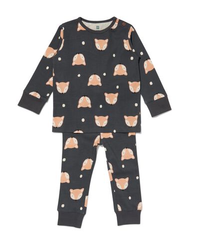 baby pyjama katoen vos donkergrijs