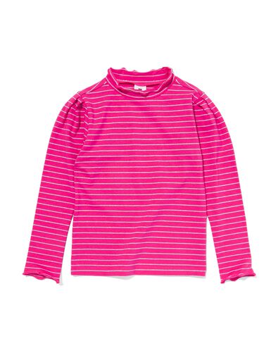 kinder t-shirt met glitterstrepen roze