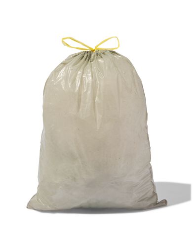 huisvuilzakken met trekband 60L gerecycled plastic - 15 stuks