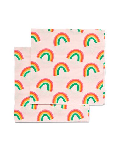 servetten 24x24 papier rainbow - 20 stuks