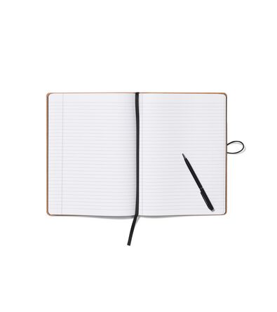 notitieboek gelinieerd PU zwart 18.5x25.5