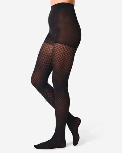 fashion panty met ruit 40 denier zwart
