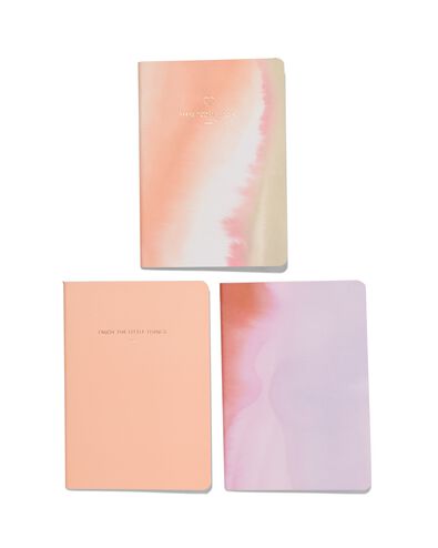schriften roze gelinieerd A6 - 3 stuks
