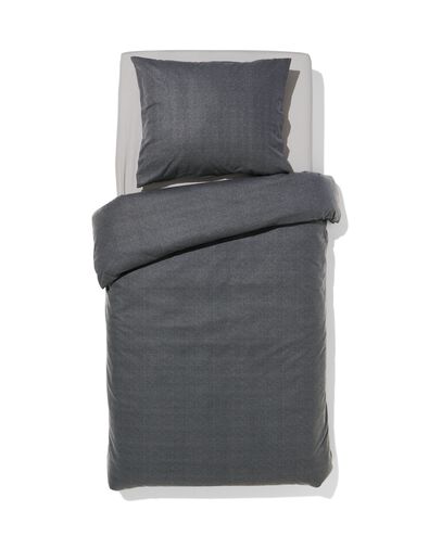dekbedovertrek flanel 140x200/220 melange donkergrijs