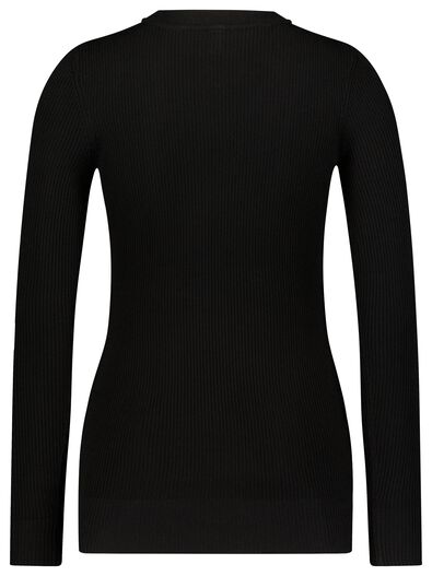 dames pullover Louisa rib zwart