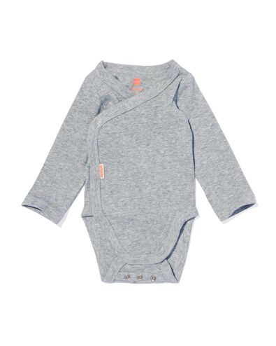 newborn meegroei overslagromper rib met bamboe stretch grijsmelange
