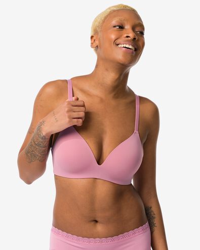 voorgevormde bh zonder beugel recycled micro roze