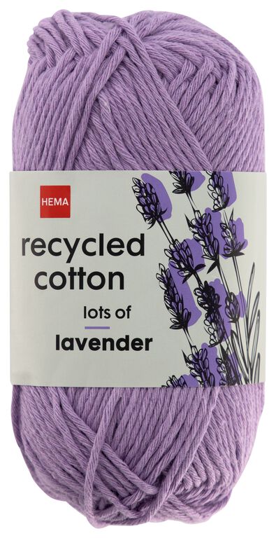 brei en haakgaren recycled katoen 85m lila