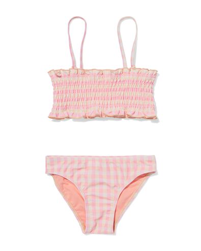 kinder bikini smock met ruiten roze