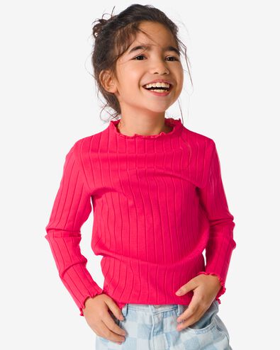 kinder t-shirt met ribbels roze