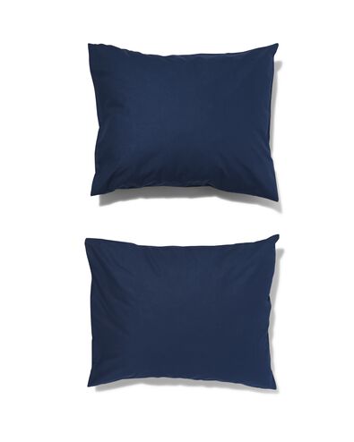 kussenslopen zacht katoen 60x70 blauw - 2 stuks