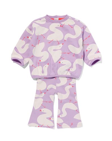 baby kledingset sweater en flared legging gans paars