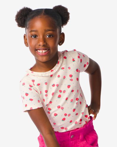 kinder t-shirt met ribbels gebroken wit