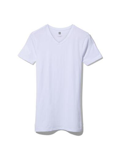 heren t-shirt slim fit v-hals extra lang wit